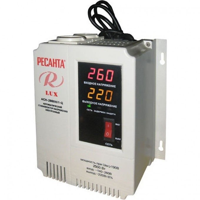 Стабилизатор напряжения серии LUX РЕСАНТА АСН-2000Н/1-Ц 63/6/15 Стабилизатор напряжения серии LUX РЕСАНТА АСН-2000Н/1-Ц 63/6/15