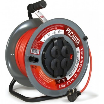 Удлинитель силовой на металлической катушке РЕСАНТА СУ-3х1,5-30/3 Удлинитель силовой на металлической катушке РЕСАНТА СУ-3х1,5-30/3